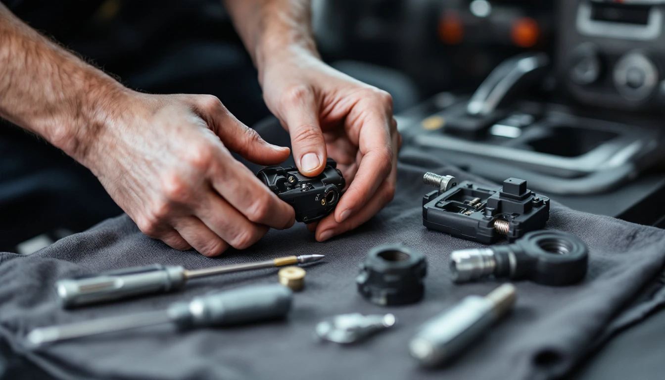 Cilindro de ignición de una Chevy Tahoe durante una reparación en sitio en el Metroplex DFW